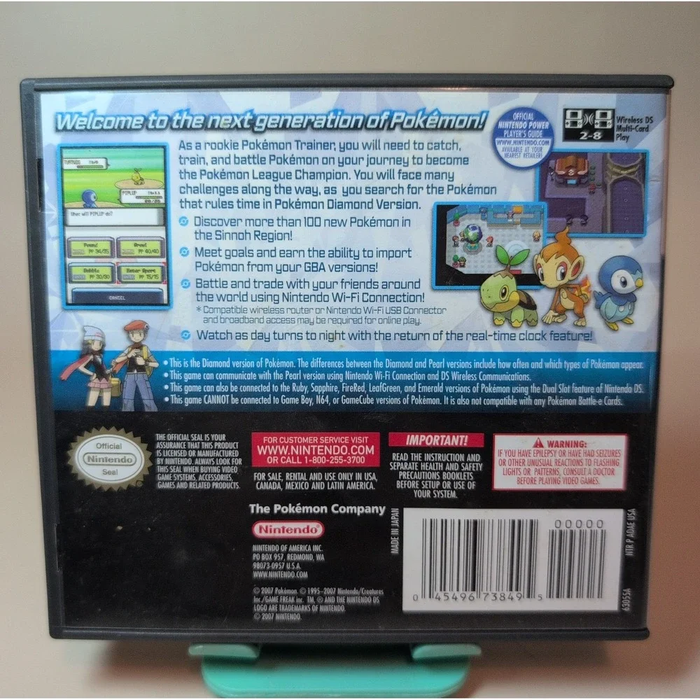 Pokemon Diamond Version Nintendo DS CIB Complete Authentic Poster Manual Insert